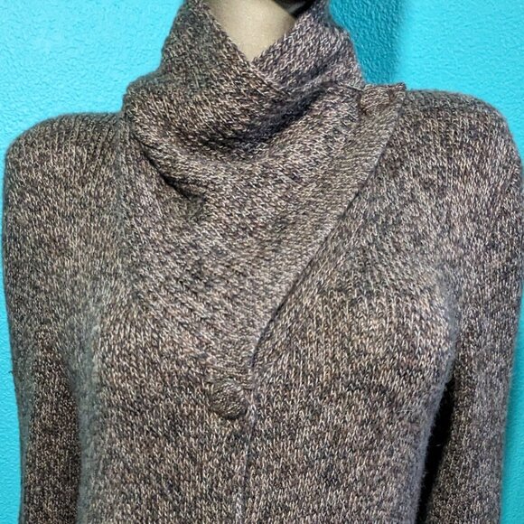 Calidad De Exportacion Baby Alpaca Long Cardigan Sweater Size M Preowned - Picture 9 of 10